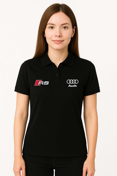 Edizen Audi Rs Cotton Soft Texture Breathable Fabric Black Polo Neck T-Shirt Unisex Non Curling Collar