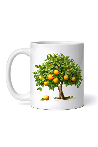 OEM Cană albă personalizată, portocală cu fructe, INOVATIX®. 330ml