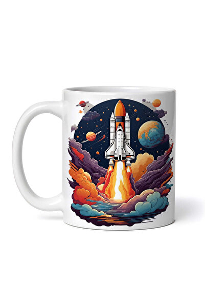 OEM Cană albă personalizată, Rachetă la lansare, INOVATIX®. 330ml