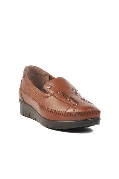 WALKWAY 42641 Z Tan Genuine Leather Women's Casual Shoes
