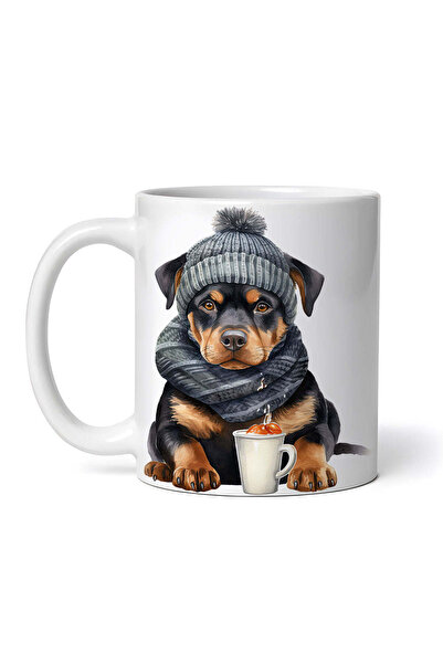 OEM Εξατομικευμένη Λευκή Κούπα, Ροτβάιλερ για Πόσιμο Καφές, Inovatix®. 330ml