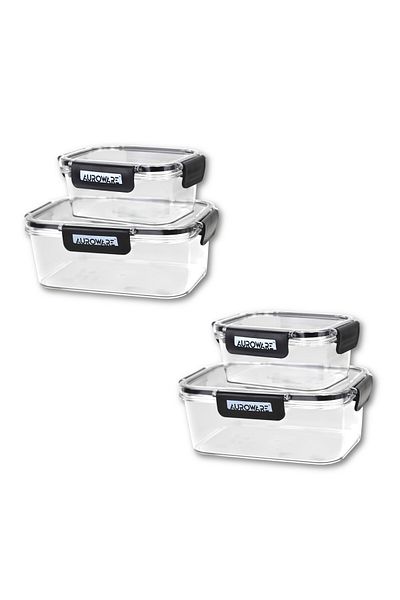 Auroware 4-piece Set Food Container Freezer Safe Leak Proof Air Tight 2 X 500ml, 2 X 1500ml