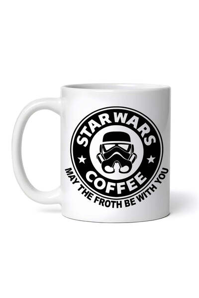 OEM Cană albă personalizată, Star Wars Coffee, Fie ca spuma să fie cu tine, I...