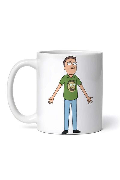 OEM Personalized white mug, Rick and Morty Jerry Smith, INOVATIX®. 330 ml