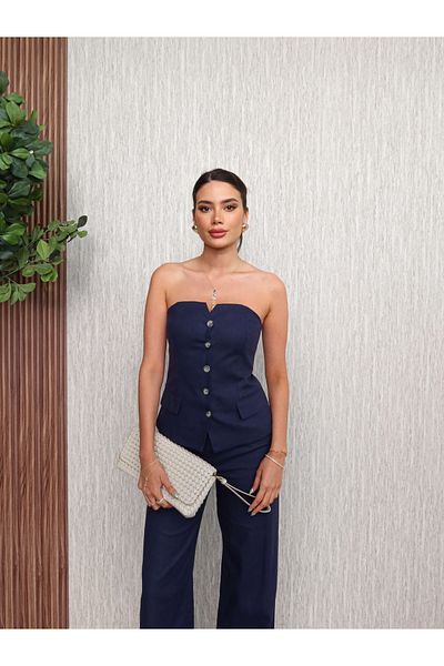 ESRAHELVACI Straples Linen Trousers Set