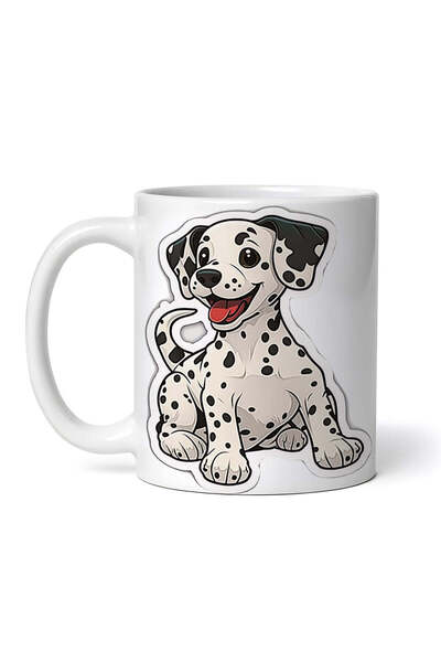 OEM Εξατομικευμένη λευκή κούπα, Παιχνιδιάρικο κουτάβι Δαλματίας, INOVATIX®. 3...