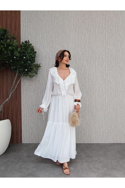 ESRAHELVACI Μπροστινό βολάν φόρεμα Voile