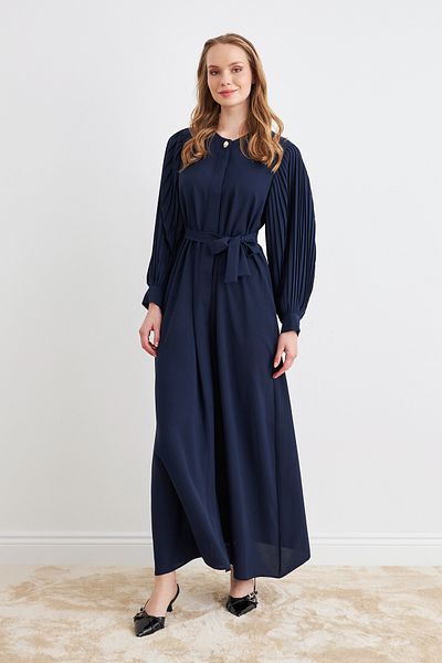 VAVİNOR Πλισέ μανίκια Abaya - Navy Blue