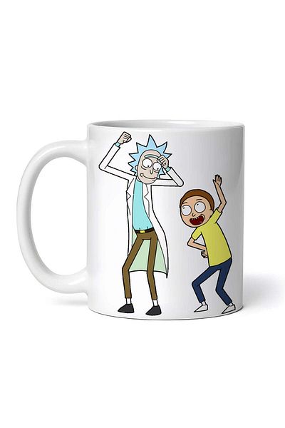 OEM Personalized white mug, Rick and Morty dancing, INOVATIX®. 330ml