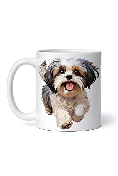 OEM Cană albă personalizată, Shih Tzu alergând, INOVATIX®. 330ml