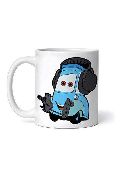 OEM Εξατομικευμένη λευκή κούπα, Happy Forklift Guido, INOVATIX®. 330ml