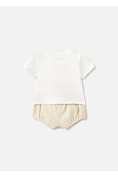 MAYORAL Baby T-Shirt Shorts Set Beige 1259