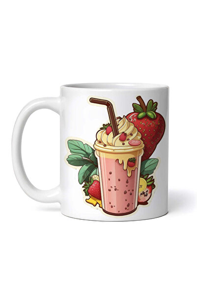 OEM Cană albă personalizată, smoothie cu banane și căpșuni, INOVATIX®. 330ml