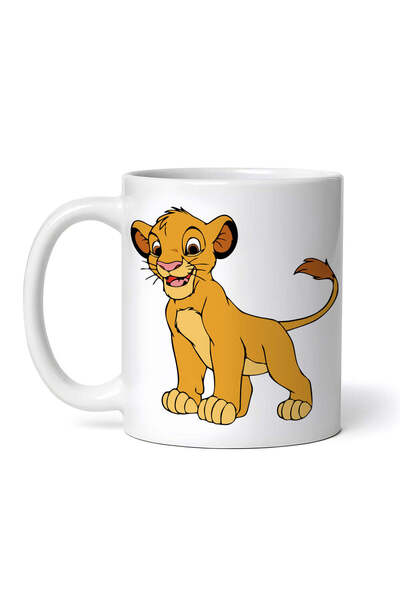 OEM Εξατομικευμένη λευκή κούπα, Βασιλιάς των Λιονταριών Σίμπα, INOVATIX®. 330 ml