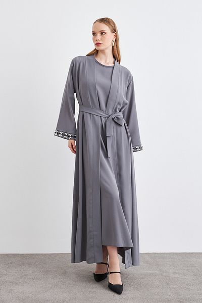 VAVİNOR Rita Abaya Set - Gray
