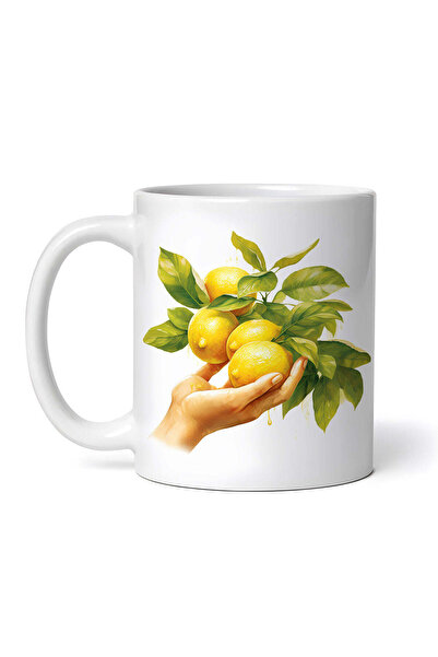 OEM Cană albă personalizată, Lemon Hand, INOVATIX®. 330ml