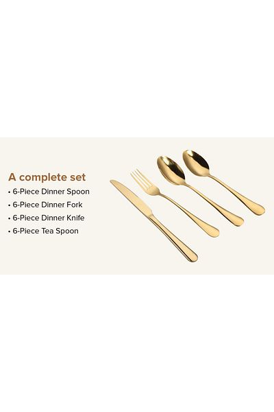 Primo Plus 24-piece Stainless Steel Quality Flatware With Knives, Forks, And Spoons