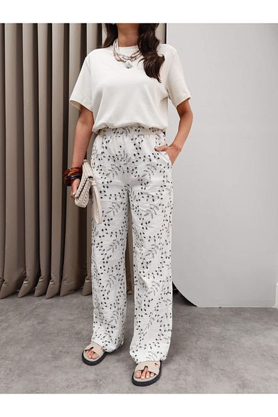 ESRAHELVACI Leaf Embroidered Trousers