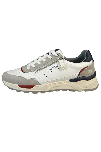 Mustang Herren Low Sneaker Low Top 4186307 Weiß 219 Hellgrau/weiss Textil/synthetik