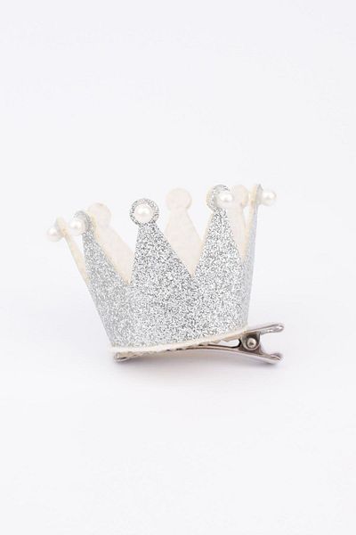 Le Mabelle Cataramă cu clemă Queen Girl cu perle argintie