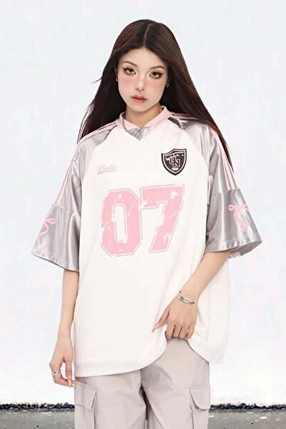 BALİNA Beyaz Ballet 07 Number V Yaka Forma Unisex T-shirt -ALH