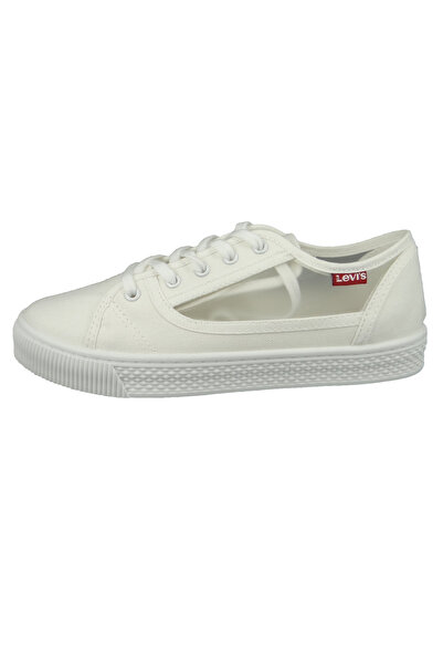 Levi's Damen Low Sneaker Malibu S Transparent Lace Up 231567-650 Weiß 50 Brilliant White Textil/synthetik