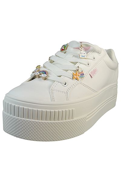 Buffalo Damen Low Sneaker Paired Charm 2.0 1636406 Weiß White Multi Kunstleder Mit Perfect Fit Memory Foam