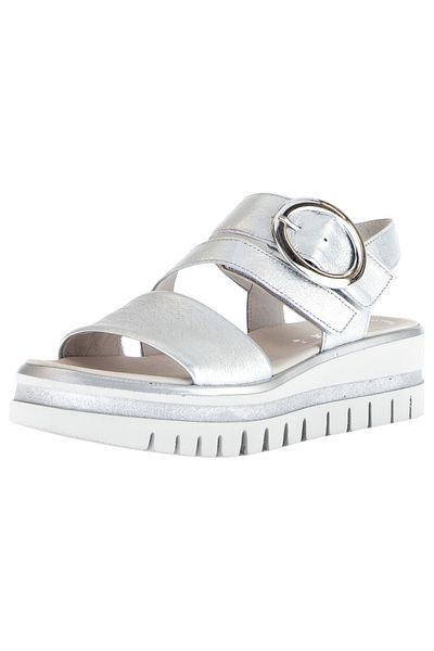 GABOR Damen Sandalen 64.627 Silberfarben 61 Silber Leder