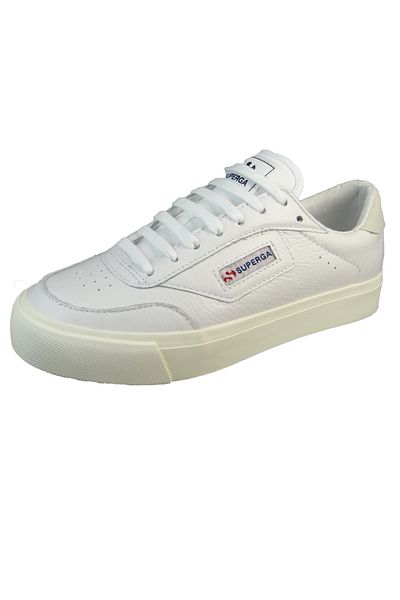 Superga Damen Low Sneaker 3843 Blubesse Low Top S5135ew Weiß Agb White-favorio Leder