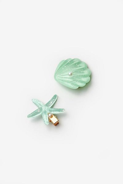 Le Mabelle Mint Seashell Star Girl's Double Buckle Set