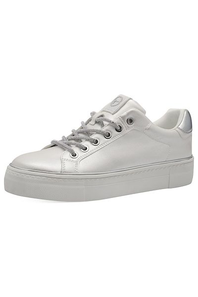 Tamaris Damen Low Sneaker Low Top 1-23751-44 Weiß 101 White Pearl Kunstleder