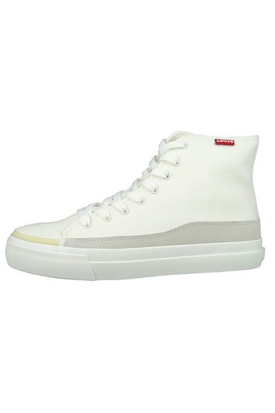 Levi's Herren High Sneaker Square High 233007-636 Weiß 50 Brilliant White Leinen Mit Recyclete Ortholite In