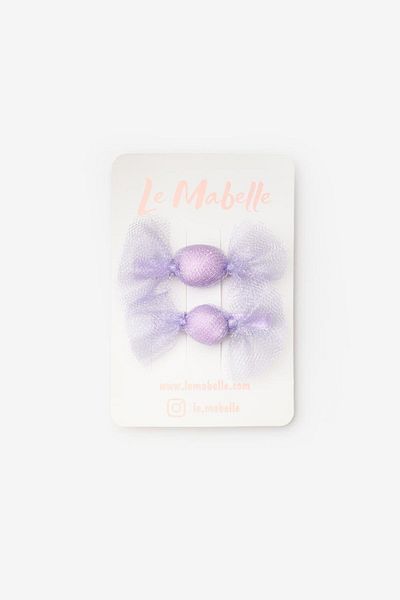 Le Mabelle Girl's 2-Piece Clip Buckle with Lilac Candy Figure