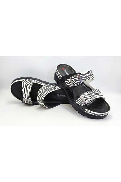 DR KLOMPA Women's Printed Slippers Ms1280 Zebra Leather Printed Orthopedic Daily Home & Outdoor Slippers