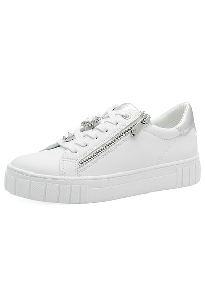 Marco Tozzi Damen Low Sneaker Low Top 2-23702-44 Weiß 191 White Silver Kunstleder