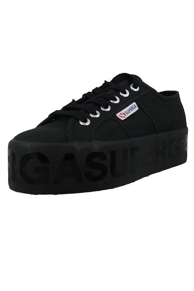 Superga Damen Low Sneaker Cotw Shinyprintedfoxing S71161w-2790 Schwarz 996 Full Black Textil