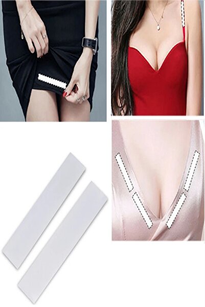 pazarella 72 Adet Çift Taraflı Transparan Dekolte Kapatıcı Yapışkan Paça Boyu...