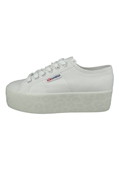 Superga Damen Low Sneaker Cotw Shinyprintedfoxing S71161w-2790 Weiß Aaf White Leopard Textil