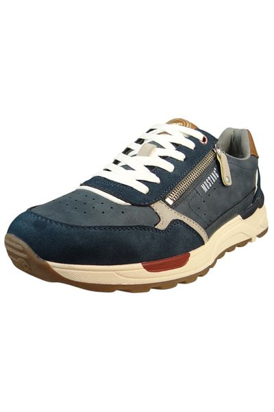 Mustang Herren Low Sneaker Low Top 4186307 Blau 800 Dunkelblau Textil/synthetik