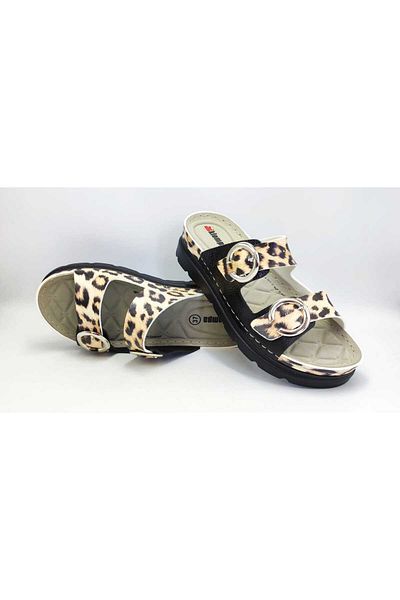 DR KLOMPA Women's Printed Slippers Ms1280 Cheetah Leather Printed Orthopedic Daily Home & Outdoor Slippers