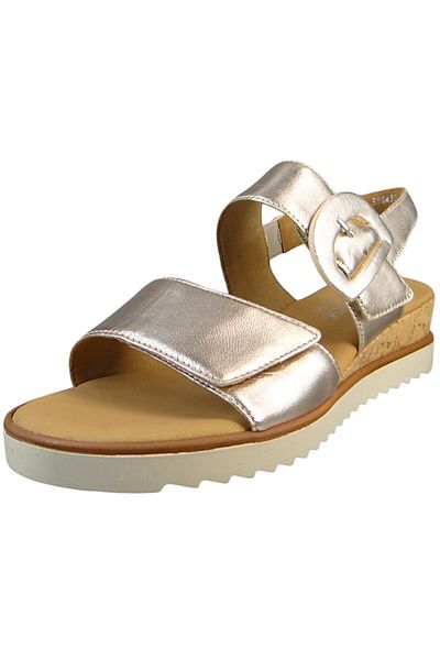 GABOR Damen Sandalen Keil G-weite 42.752 Grau 83 Puder Leder