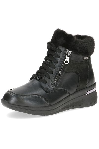 Caprice Damen Elegante Stiefelette Winterschuhe warm gefüttert 9-26105-43 Schwarz 019 Black Comb Leder und