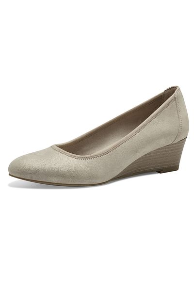 Tamaris Damen Klassische Pumps Keil 1-22320-42 Beige 179 Champagne Leder Mit Touch-it