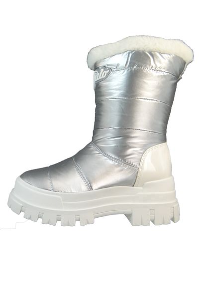 Buffalo Damen Stiefel Stiefel Aspha Snow Vegan 1622331 Silberfarben Silver Textil/synthetik