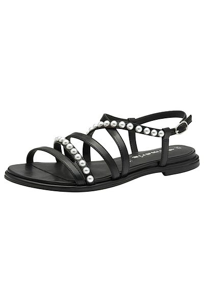 Tamaris Damen Sandalen 1-28143-44 Schwarz 001 Black Kunstleder Mit Touch-it & Anti-slide Absatz