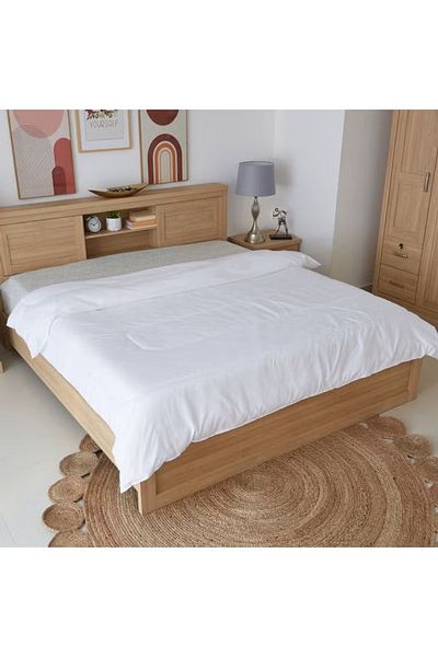 rexa Hilton King Duvet Cover Polyester White