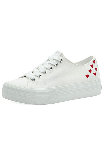Tamaris Damen Low Sneaker Low Top 1-23744-42 Weiß 197 White Comb Textil