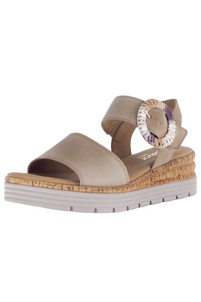 GABOR Damen Sandalen G-weite 62.706 Grau 30 Sand Leder