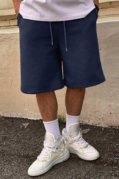 Tarz Cool Чоловічі сині літні однотонні базові шорти на щодень