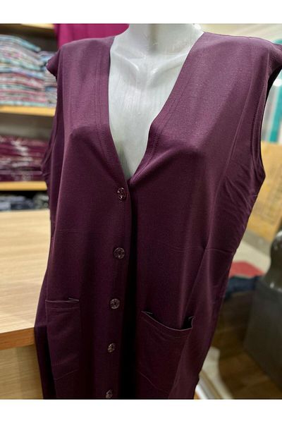 TCR Plus Size Women's Lycra Buttoned Pocket Combed Cotton Vest Tunic